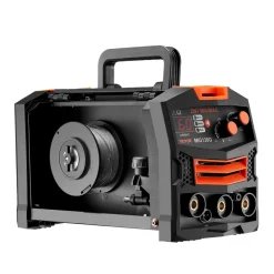 VEVOR MIG Welder, 130A Synergic Mig Welding Machine, 2-in-1 Gas MIG/Gasless Flux Core MIG Multi-Process Welder Machine, 110V Portable Mig Welder with IGBT Inverter Technology & Digital Display Screen