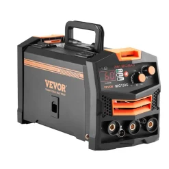 VEVOR MIG Welder, 130A Synergic Mig Welding Machine, 2-in-1 Gas MIG/Gasless Flux Core MIG Multi-Process Welder Machine, 110V Portable Mig Welder with IGBT Inverter Technology & Digital Display Screen