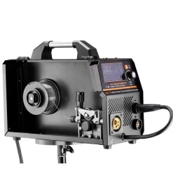 VEVOR MIG Welder, 160A Synergic Mig Welding Machine, 4-in-1 Gas MIG/Flux Core MIG/Stick/Lift TIG Multi-Process Welder Machine, 110V/220V Dual Voltage Mig Welder with IGBT Inverter & LCD Screen Display