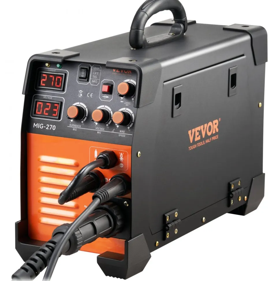 VEVOR MIG Welder, 3 in 1 Welder Welding Machine, 270 Amp MIG Lift TIG Arc Welder 110V 220V Lift TIG Welder Lift ARC Welder Digital Display Combo Welding Machine MMA Stick IGBT DC Inverter Welder