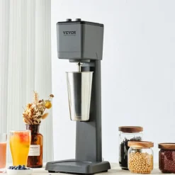VEVOR Milkshake Machine, 375W Milkshake Maker Mixer, Single Head Drink Mixer Blender Machine, 3-Speed Milkshake Blender with 820ml Stainless Steel Cup for Commercial