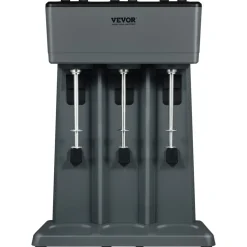 VEVOR Milkshake Machine, 375W x 3 Milkshake Maker Mixer, Triple Head Drink Mixer Blender Machine, 3-Speed Milkshake Blender with 3 x 820ml Stainless Steel Cup for Commercial