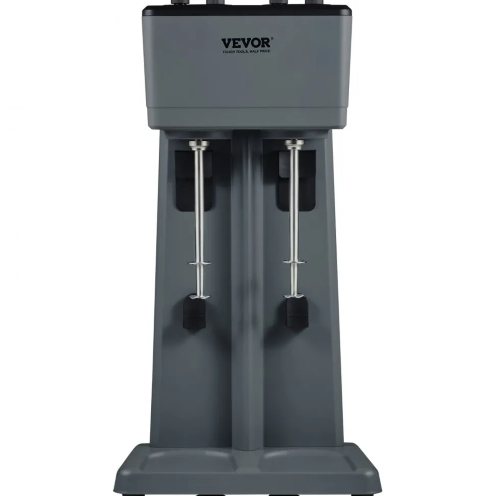 VEVOR Milkshake Machine, 375W x 2 Milkshake Maker Mixer, Dual Head Drink Mixer Blender Machine, 3-Speed Milkshake Blender with 2 x 820ml Stainless Steel Cup for Commercial