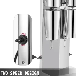 VEVOR Milkshake Maker Kit, Stainless Steel Electric Milkshake Maker, 180W Milkshake Machine, Double Head Classic Milkshake Maker with 800ml Cup, Silver Milkshake Maker Machine, 2 Speed Adjustable