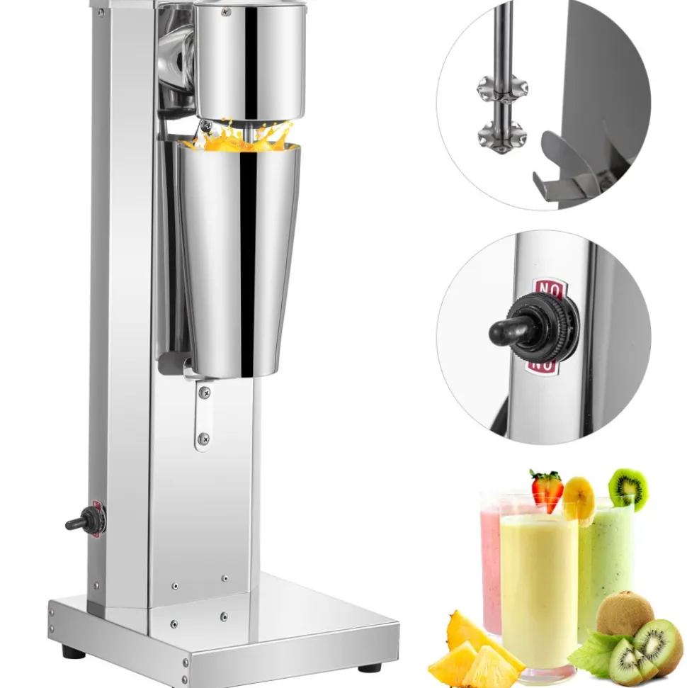 VEVOR Milkshake Maker Kit, Stainless Steel Electric Milkshake Maker, 180W Milkshake Machine, Single Head Classic Milkshake Maker with 800ml Cup, Silver Milkshake Maker Machine, 2 Speed Adjustable
