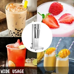 VEVOR Milkshake Maker Kit, Stainless Steel Electric Milkshake Maker, 180W Milkshake Machine, Single Head Classic Milkshake Maker with 800ml Cup, Silver Milkshake Maker Machine, 2 Speed Adjustable