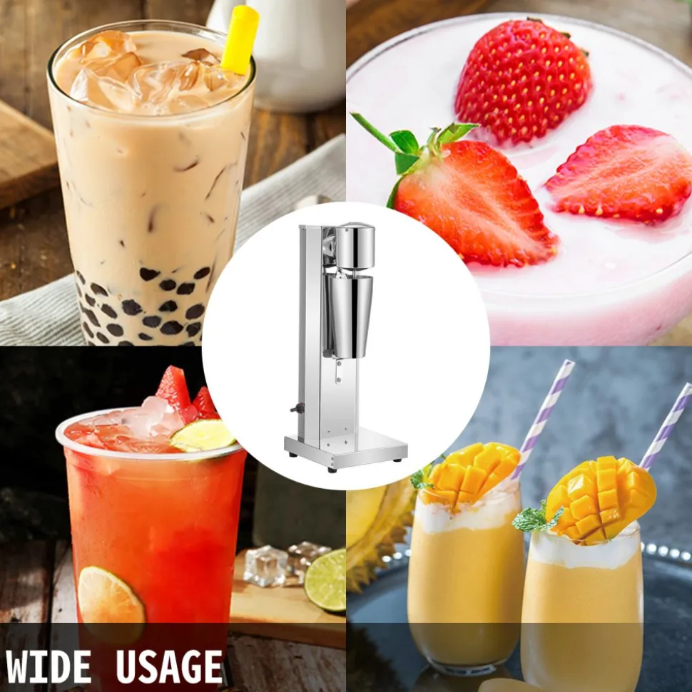 VEVOR Milkshake Maker Kit, Stainless Steel Electric Milkshake Maker, 180W Milkshake Machine, Single Head Classic Milkshake Maker with 800ml Cup, Silver Milkshake Maker Machine, 2 Speed Adjustable