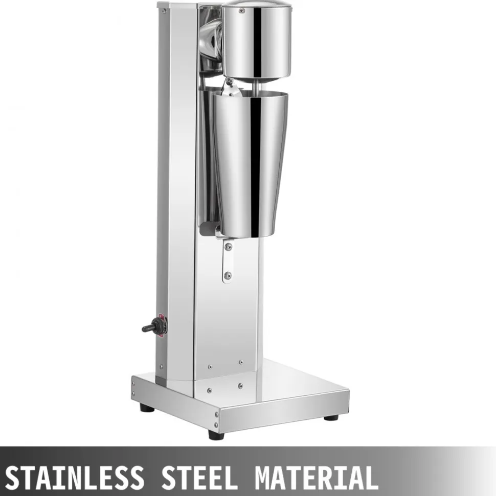 VEVOR Milkshake Maker Kit, Stainless Steel Electric Milkshake Maker, 180W Milkshake Machine, Single Head Classic Milkshake Maker with 800ml Cup, Silver Milkshake Maker Machine, 2 Speed Adjustable