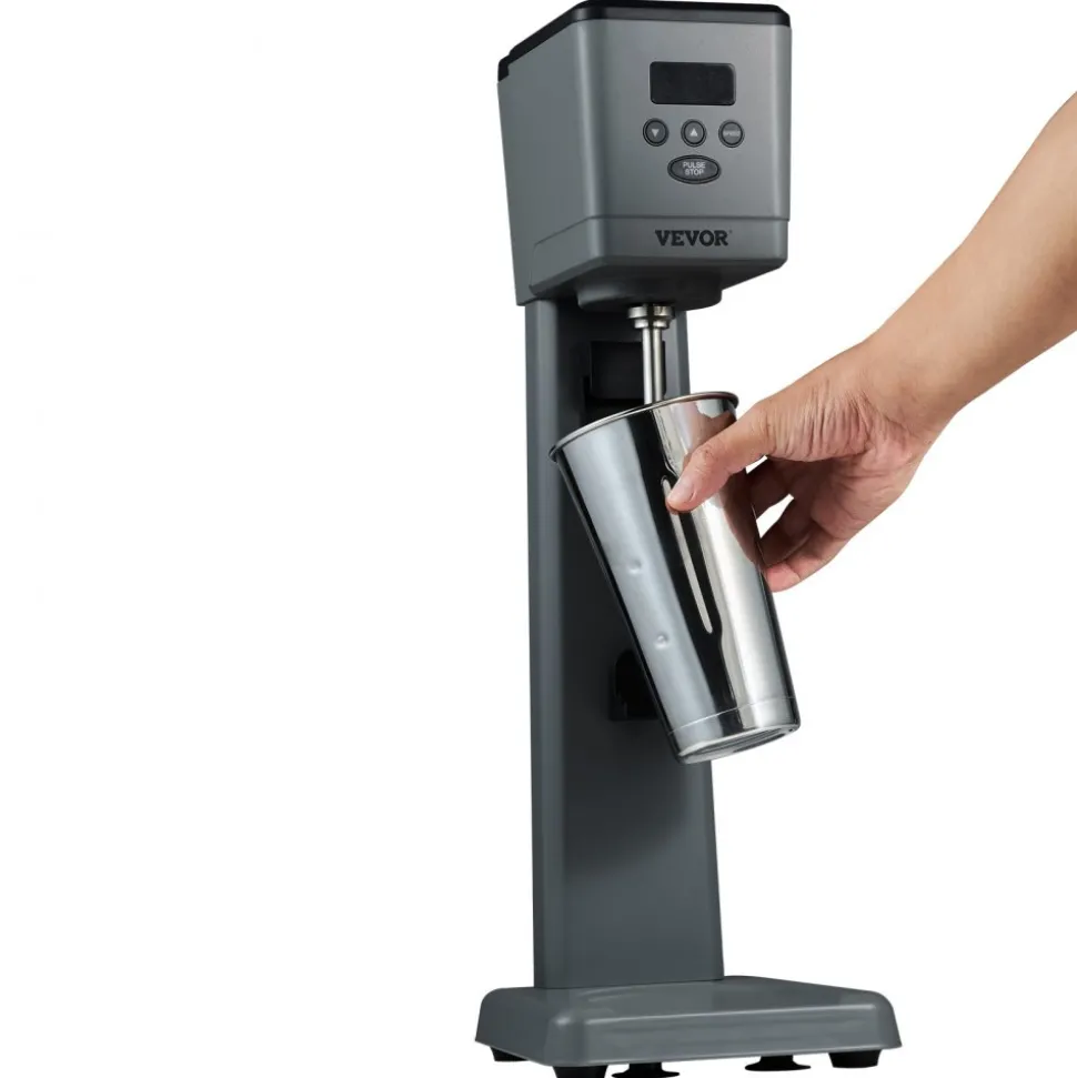 VEVOR Milkshake Maker, 375W Electric Milkshake Machine, Single Head Drink Mixer Blender Machine, LED Intelligent Microswitch, 3-Speed Milkshake Mixer with 820 ml Stainless Steel Cup