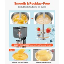 VEVOR Milkshake Maker, 150W Milk Shake Maker Mixer, Single Head Drink Mixer Blender Machine, Dual-Speed Adjustment Milkshake Blender with Stainless Steel Cup, for Home, Kitchen, Bar & Beverage Shop