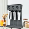 VEVOR Milkshake Maker, 375W x 3 Electric Milkshake Machine, Commercial Triple Heads Drink Mixer Blender, LED Intelligent Microswitch, 3-Speed Milkshake Mixer with 3 x 820 ml Stainless Steel Cups
