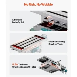 VEVOR Milling Working Table 17.7 X 6.7 Inch, Compound Milling Machine Work Table 2 Axis 4 Ways Move, Multifunction Milling Working Table Heavy-duty Structure,for Milling and Drilling Machine