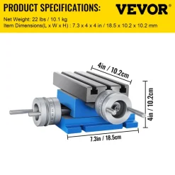 VEVOR Milling Working Table - 7.3 X 4 Inch Worktable - Compound Slide Table Milling Working Cross Table Machine for All Drill Stands Bench Drilling Milling Machine (7.3" X 4")