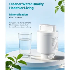 VEVOR Mineralization Filter Replacement – Remineralization Alkaline Water Filter for Reverse Osmosis System, Balances pH & Restores Minerals, Compatible with X811B Ice Maker Water Dispenser