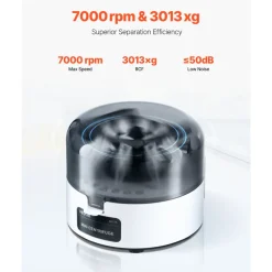 VEVOR Mini Centrifuge Machine, 3013xg RCF Electric Laboratory Centrifuge Machine with 2-in-1 Rotor for 0.2/1.5/2ml Tube Capacity, Fixed Speed 7000r/min, Low Noise, Widely Used in Various Experiments