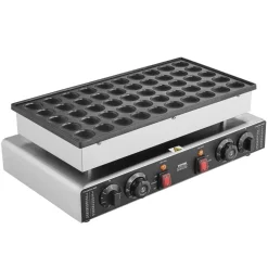 VEVOR Mini Dutch Pancake Maker, 50PCS 43mm Diameter Dorayaki Baker Machine, 1700W Commercial Electric Poffertjes Grill, Non-stick Stainless Steel, Dual Temp & Time Control, for Home Kitchen Restaurant