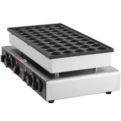VEVOR Mini Dutch Pancake Maker, 50PCS 43mm Diameter Dorayaki Baker Machine, 1700W Commercial Electric Poffertjes Grill, Non-stick Stainless Steel, Dual Temp & Time Control, for Home Kitchen Restaurant