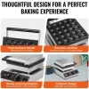 VEVOR Mini Dutch Pancake Maker, 25PCS 43mm Diameter Dorayaki Baker Machine, 1700W Commercial Electric Poffertjes Grill, Non-stick Stainless Steel, Temp & Time Control, for Home Kitchen Restaurant