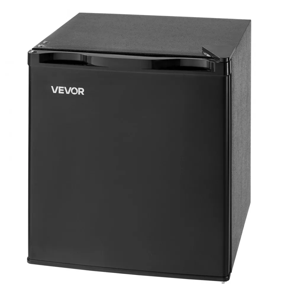 VEVOR Mini Fridge, 1.6 Cu.Ft, Single Door Compact Refrigerator, Adjustable Temperature, Metal Shelf, Energy Efficient Small Refrigerator, Reversible Door, Low Noise, for Bedroom Dorm Office, Black