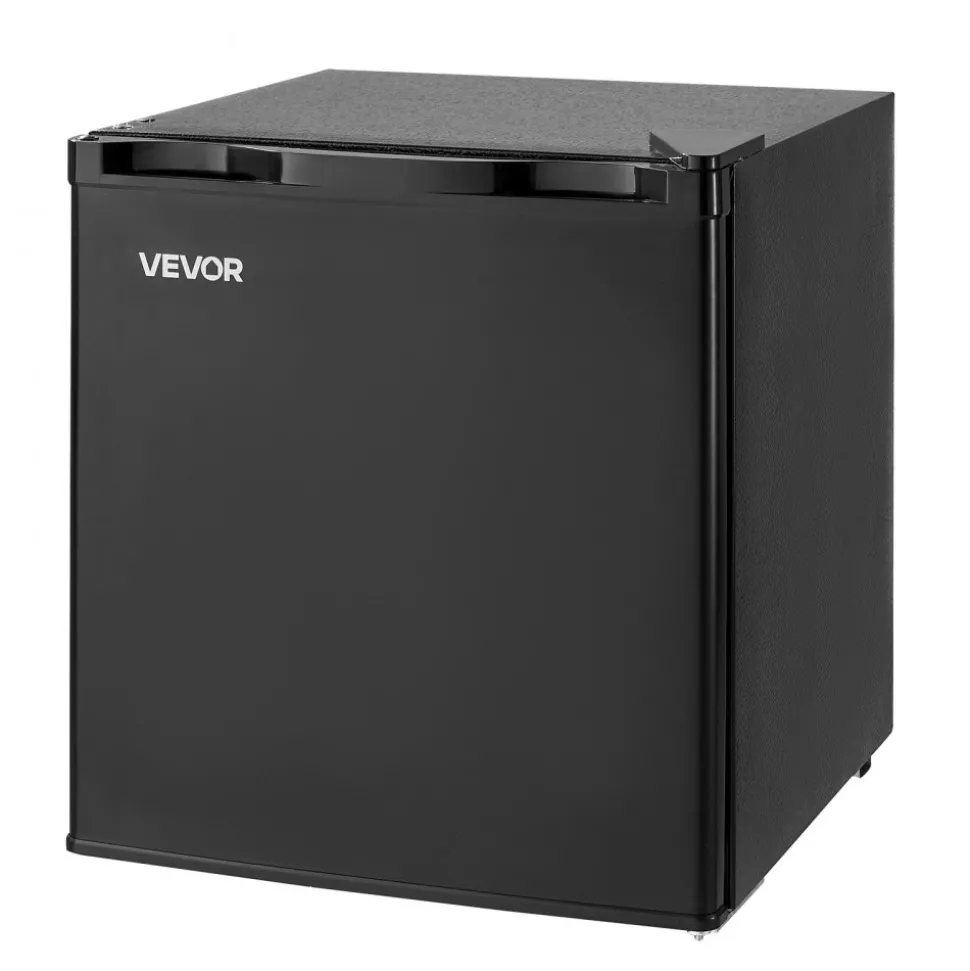 VEVOR Mini Fridge, 1.6 Cu.Ft, Single Door Compact Refrigerator, Adjustable Temperature, Metal Shelf, Energy Efficient Small Refrigerator, Reversible Door, Low Noise, for Bedroom Dorm Office, Black