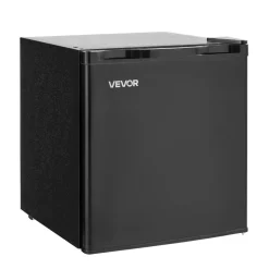 VEVOR Mini Fridge, 1.6 Cu.Ft, Single Door Compact Refrigerator, Adjustable Temperature, Metal Shelf, Energy Efficient Small Refrigerator, Reversible Door, Low Noise, for Bedroom Dorm Office, Black