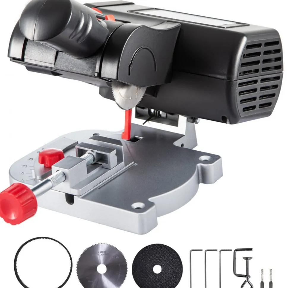VEVOR Mini Miter Cut-off Chop Saw, Two 2-5/16" Blade of Steel and Resin with 1/2inch Cutting Depth, 0-45° Benchtop Miter Saw for Copper, Aluminum, Wood, Zinc in Hobby Craft