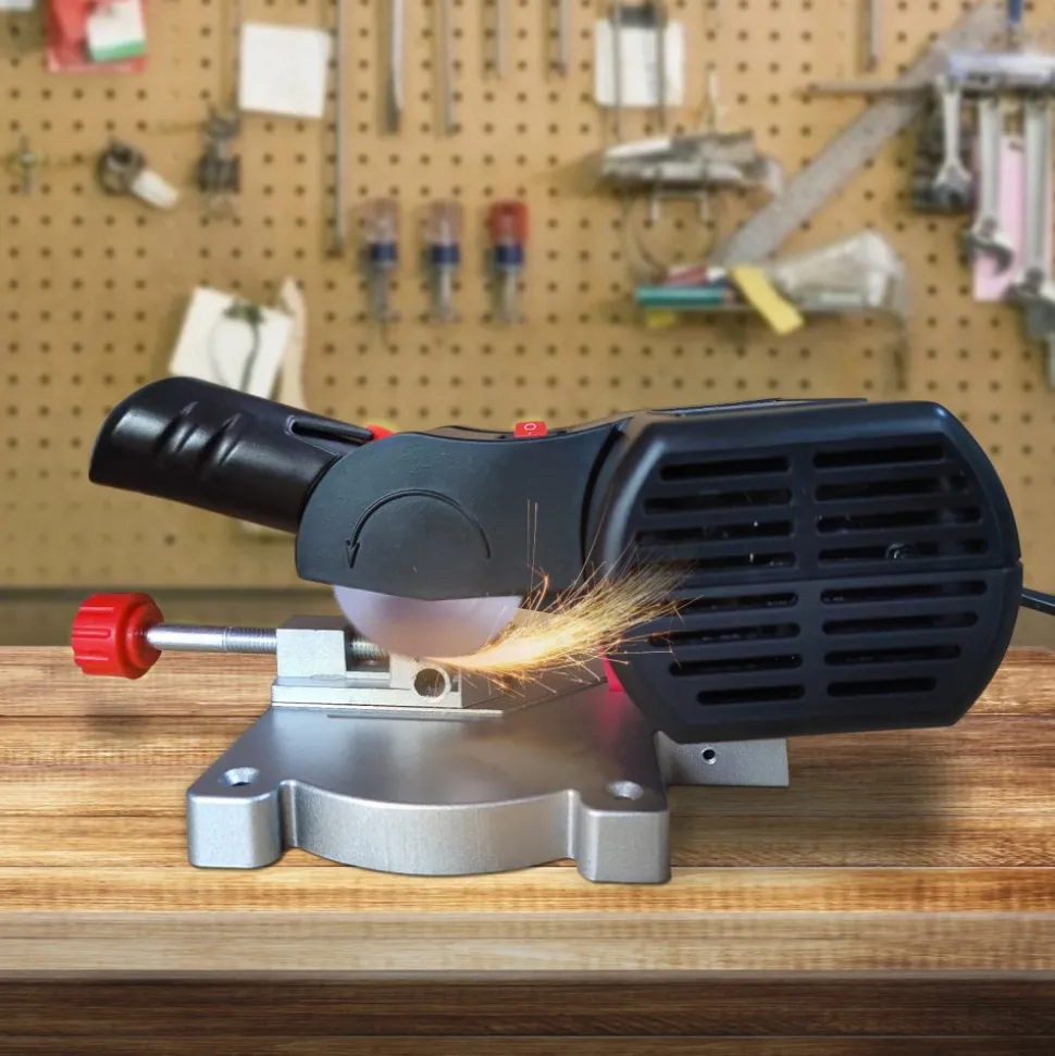VEVOR Mini Miter Cut-off Chop Saw, Two 2-5/16" Blade of Steel and Resin with 1/2inch Cutting Depth, 0-45° Benchtop Miter Saw for Copper, Aluminum, Wood, Zinc in Hobby Craft
