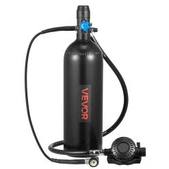 VEVOR Mini Scuba Tank, 1.9L Portable Small Diving Tank for Underwater Breathing, Reusable Lung Diving Cylinder up to 35 Minutes Dive Time, Emergency Rescue Pony Bottle with Backpack for Snorkeling