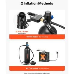 VEVOR Mini Scuba Tank, 1.9L Portable Small Diving Tank for Underwater Breathing, Reusable Lung Diving Cylinder up to 35 Minutes Dive Time, Emergency Rescue Pony Bottle with Backpack for Snorkeling