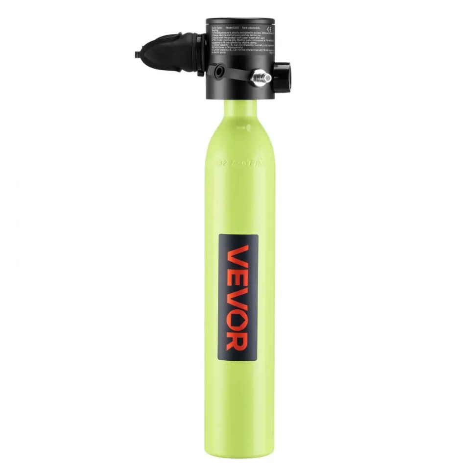 VEVOR Mini Scuba Tank, 0.5L Portable Diving Tank for Underwater Breathing, Reusable Lung Diving Cylinder up to 10 Minutes Dive Time, Emergency Rescue Pony Bottle with Bag and Lanyard for Snorkeling