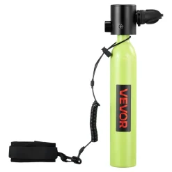 VEVOR Mini Scuba Tank, 0.5L Portable Diving Tank for Underwater Breathing, Reusable Lung Diving Cylinder up to 10 Minutes Dive Time, Emergency Rescue Pony Bottle with Pump, Bag, Lanyard for Snorkeling