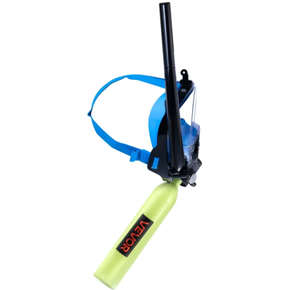 VEVOR Mini Scuba Tank with Sub-Mask, 0.5L Portable Diving Tank for Underwater Breathing, Reusable Lung Diving Cylinder up to 10 Minutes Dive Time, Emergency Rescue Pony Bottle with Pump for Snorkeling