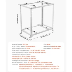 VEVOR Mini Split Ground Stand, Anti-Vibration Mini Split Stand for 9000-18000 BTU Ductless Air Conditioner Heat Pump, Heavy Duty AC Base Bracket Floor Mount w/ 551LBS Max. Load,Dual Levels
