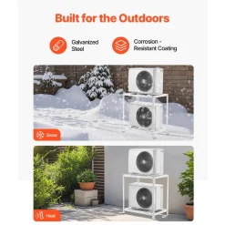 VEVOR Mini Split Ground Stand, Anti-Vibration Mini Split Stand for 9000-18000 BTU Ductless Air Conditioner Heat Pump, Heavy Duty AC Base Bracket Floor Mount w/ 551LBS Max. Load,Dual Levels