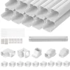 VEVOR Mini Split Line Set Cover 3-inch W 17.7Ft L, PVC Decorative Pipe Line Cover For Air Conditioner with 10 Straight Ducts & Full Components Easy to Install, Paintable for Heat Pumps, White
