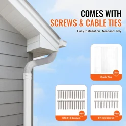 VEVOR Mini Split Line Set Cover 3-inch W 17.7Ft L, PVC Decorative Pipe Line Cover For Air Conditioner with 10 Straight Ducts & Full Components Easy to Install, Paintable for Heat Pumps, White