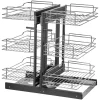 VEVOR Min 15"W Opening Blind Corner Pull Out Organizer, 3 Tier 6 Shelf Kitchen Cabinet Organizer, Chrome Carbon Steel Storage Basket, Slide Out Storage Organizer, Left & Right Open Compatible