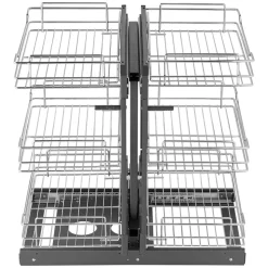 VEVOR Min 15"W Opening Blind Corner Pull Out Organizer, 3 Tier 6 Shelf Kitchen Cabinet Organizer, Chrome Carbon Steel Storage Basket, Slide Out Storage Organizer, Left & Right Open Compatible