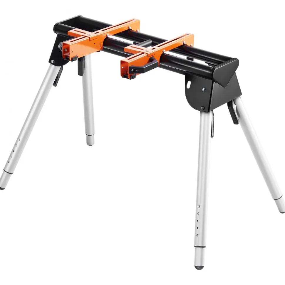 VEVOR Miter Saw Stand, 330lbs Load Capacity Steel Collapsible Stand for Miter Saw with One-piece Mounting Brackets Clamps, 29.1"-32.9" Adjustable Height, Portable Compact and Folding Miter Saw Stand