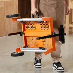VEVOR Miter Saw Stand with Tabletop and Wheels, 330lbs Load Capacity Steel Collapsible Rolling Stand for Miter Saw, Adjustable Height and Length, Portable Compact and Folding Miter Saw Stand