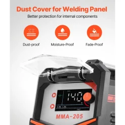 VEVOR MMA Welder, 205A 2-in-1 MMA Lift TIG Stick Welding Machine, 110/220V Dual Voltage IGBT Inverter Welder Machine with Digital Display, Hot Start Arc Force Anti-Stick (Lift Torch Not Included)