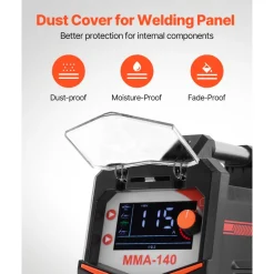 VEVOR MMA Welder, 140A 4-in-1 Welding Machine - MMA (Stick)/DC Pulse MMA/DC Pulse TIG/Lift TIG, 110 & 220V Dual Voltage Electric Welder with LED Display, Synergic Control, IGBT Inverter Hot Start
