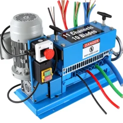 VEVOR 1.5-40MM Electric Cable Stripping Machine 370W, Efficiently Strips Various Metal Wires, Includes 10 Blades, Speeds Up to 15M/Min