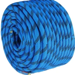 VEVOR 12.7mm Static Climbing Rope, 45.7M(150ft) Outdoor Rock Climbing Rope 30KN Breaking Tension, Fiber Rope with Steel Snap Hooks for Escape, Rappelling, Fire Rescue, Blue