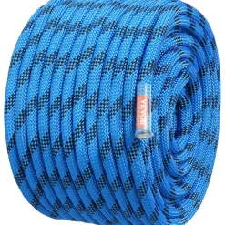 VEVOR 12.7mm Static Climbing Rope, 45.7M(150ft) Outdoor Rock Climbing Rope 30KN Breaking Tension, Fiber Rope with Steel Snap Hooks for Escape, Rappelling, Fire Rescue, Blue