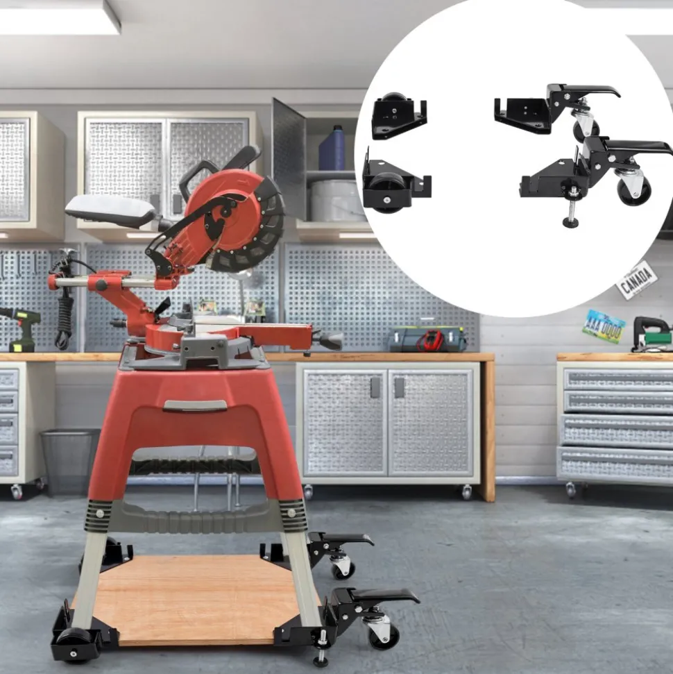 VEVOR Mobile Base, 400 lbs Weight Capacity, Adjustable from 9.5" x 9.5" to Infinity, Heavy Duty Universal Mobile Base Stand with Swivel Wheels for Woodworking Equipment, Bandsaw, Power Tools, Machines