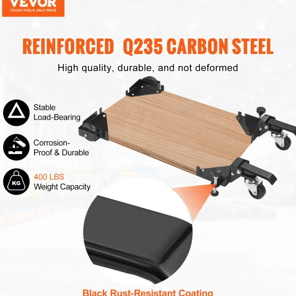 VEVOR Mobile Base, 400 lbs Weight Capacity, Adjustable from 9.5" x 9.5" to Infinity, Heavy Duty Universal Mobile Base Stand with Swivel Wheels for Woodworking Equipment, Bandsaw, Power Tools, Machines