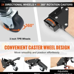 VEVOR Mobile Base, 400 lbs Weight Capacity, Adjustable from 9.5