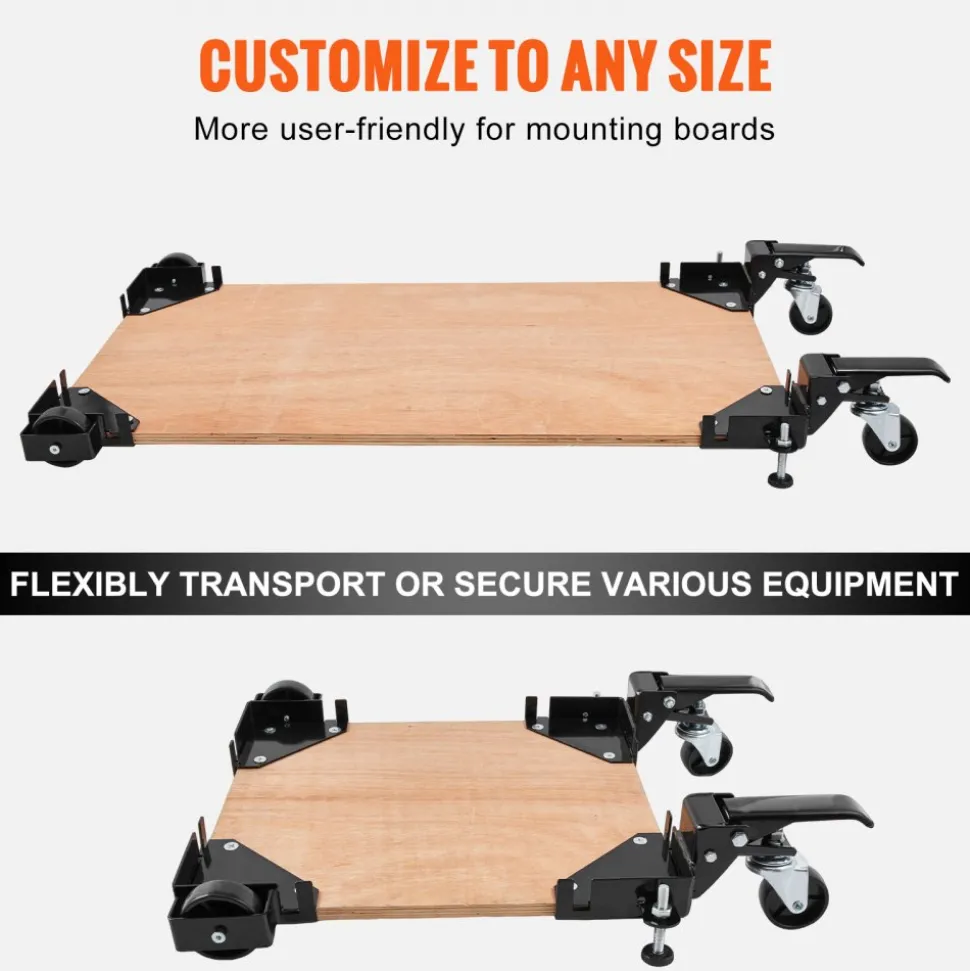 VEVOR Mobile Base, 400 lbs Weight Capacity, Adjustable from 9.5" x 9.5" to Infinity, Heavy Duty Universal Mobile Base Stand with Swivel Wheels for Woodworking Equipment, Bandsaw, Power Tools, Machines