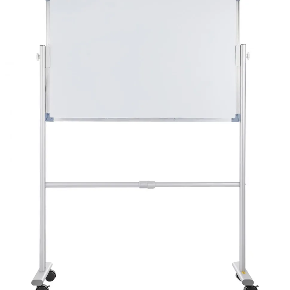 VEVOR Mobile Magnetic Whiteboard, 36 x 24 Inch, Double Sided, 360 Degree Reversible Rolling Dry Erase Board, Height Adjustable with Aluminum Frame and Lockable Swivel Wheels, for Office School Home